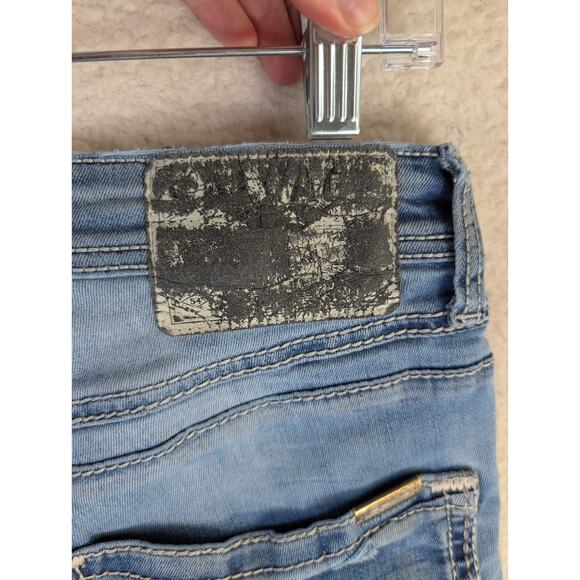 Salvage Buckle Jeans Mens 32R 32x32 Blue Mayhem Straight Leg Distressed Stretch - Picture 13 of 16